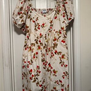 Old Navy Strawberry Floral Smocked Baby Doll Dress